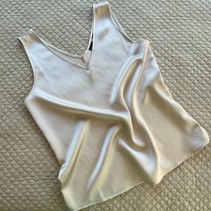 Tahari Womens Tank Top Biege Satin Size Medium